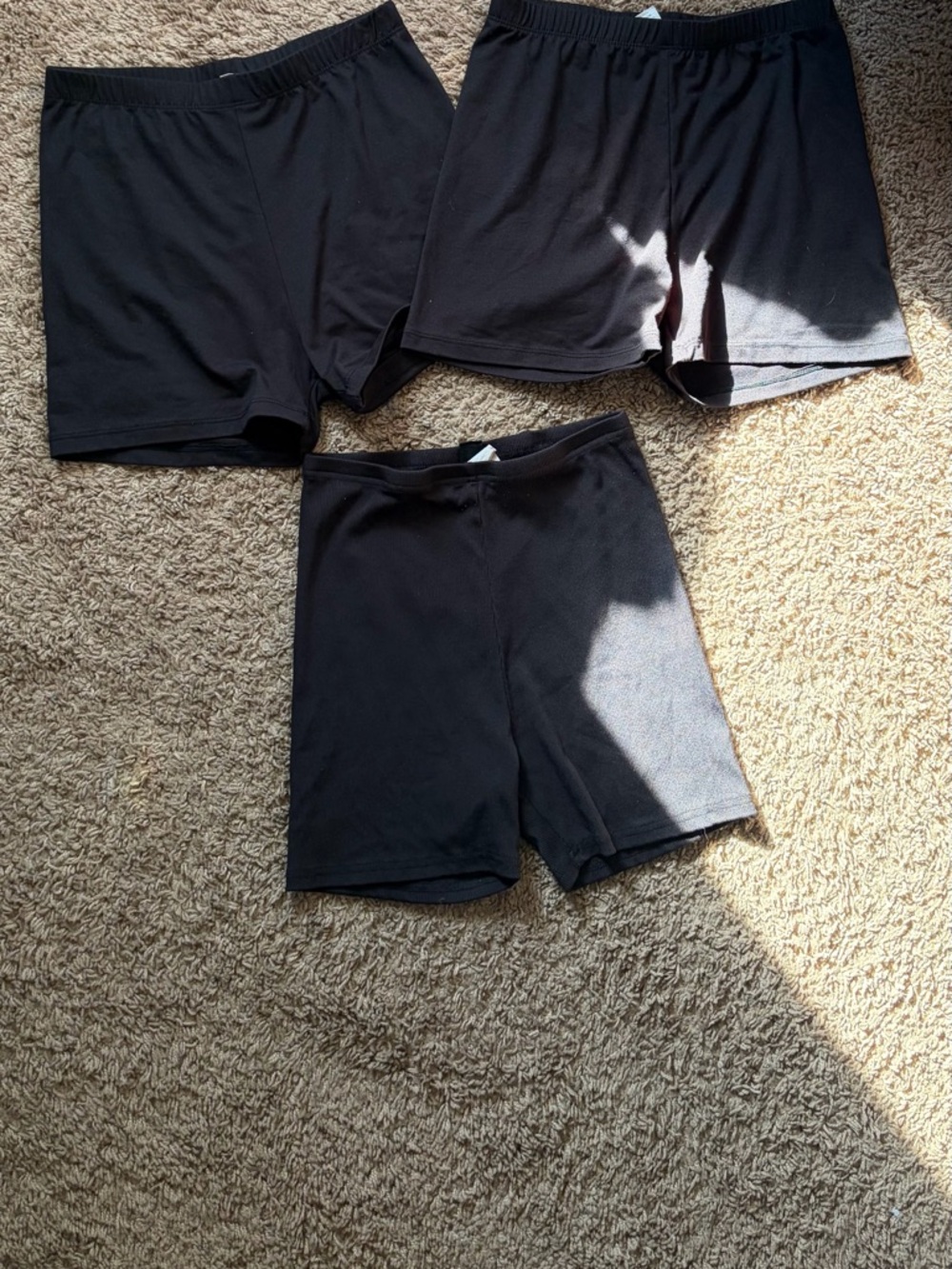 Black Basic Stretch Bike Shorts - 3 Pack